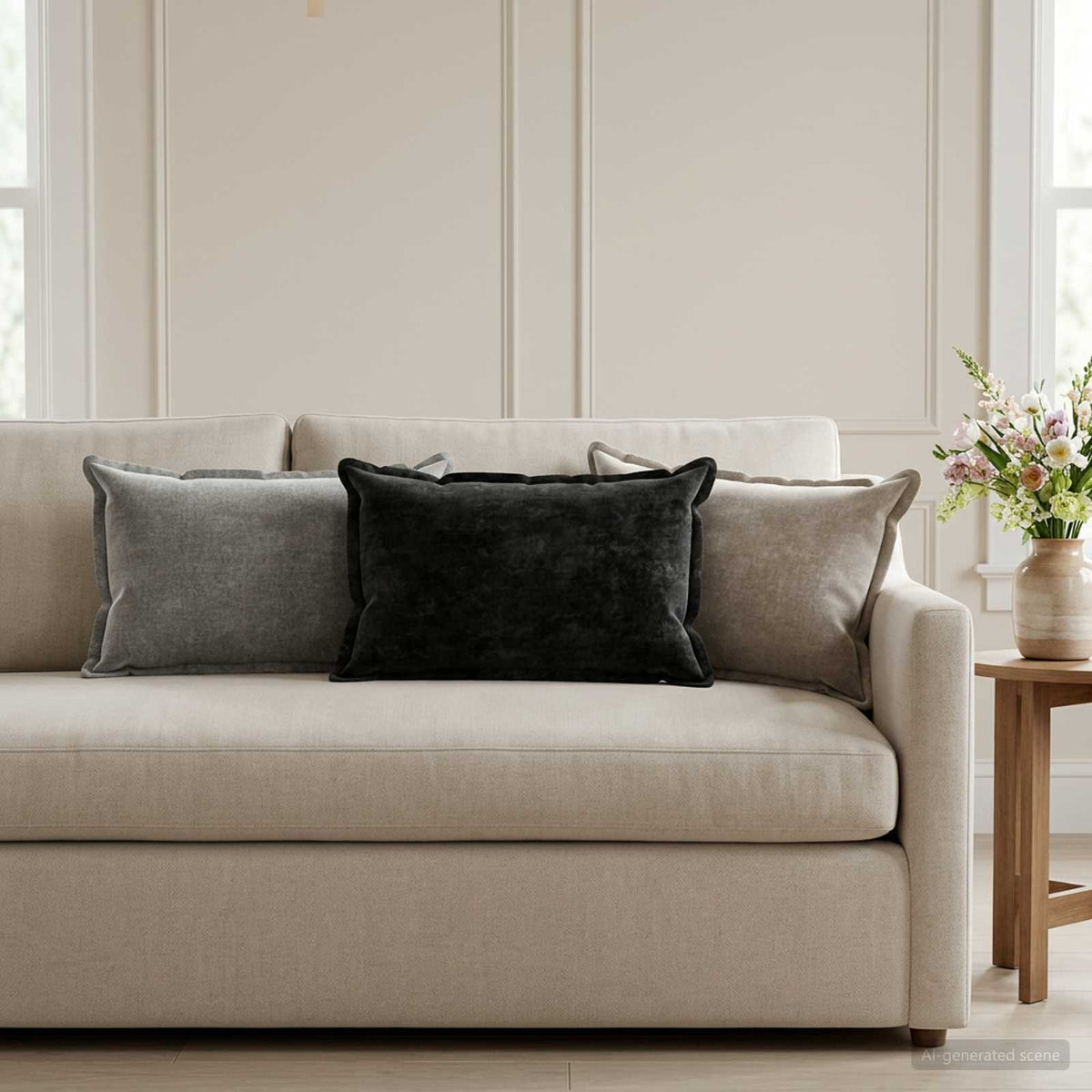 Cushion Cover 2 pcs HOUTEN Light Grey 30 x 50 cm