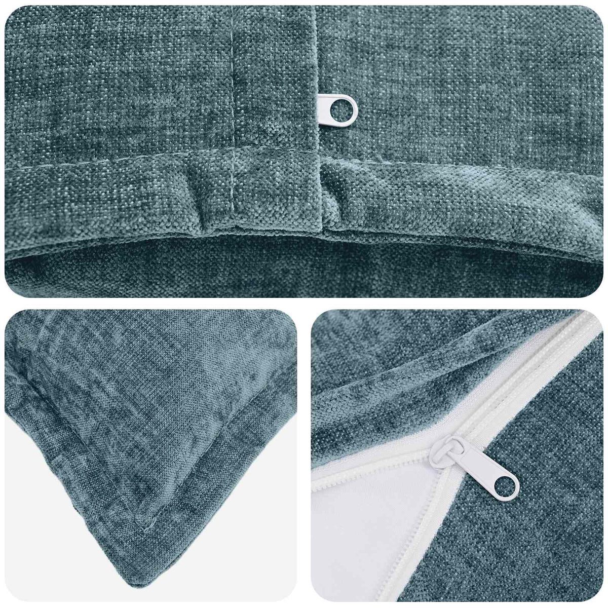 Cushion Cover 6 pcs HOUTEN Blue 40 x 60 cm Chenille Fabric