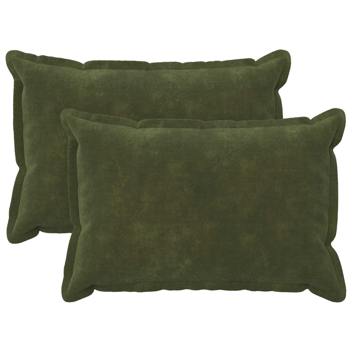 Cushion Cover 2 pcs HOUTEN Green 40 x 60 cm Microfiber Fleece