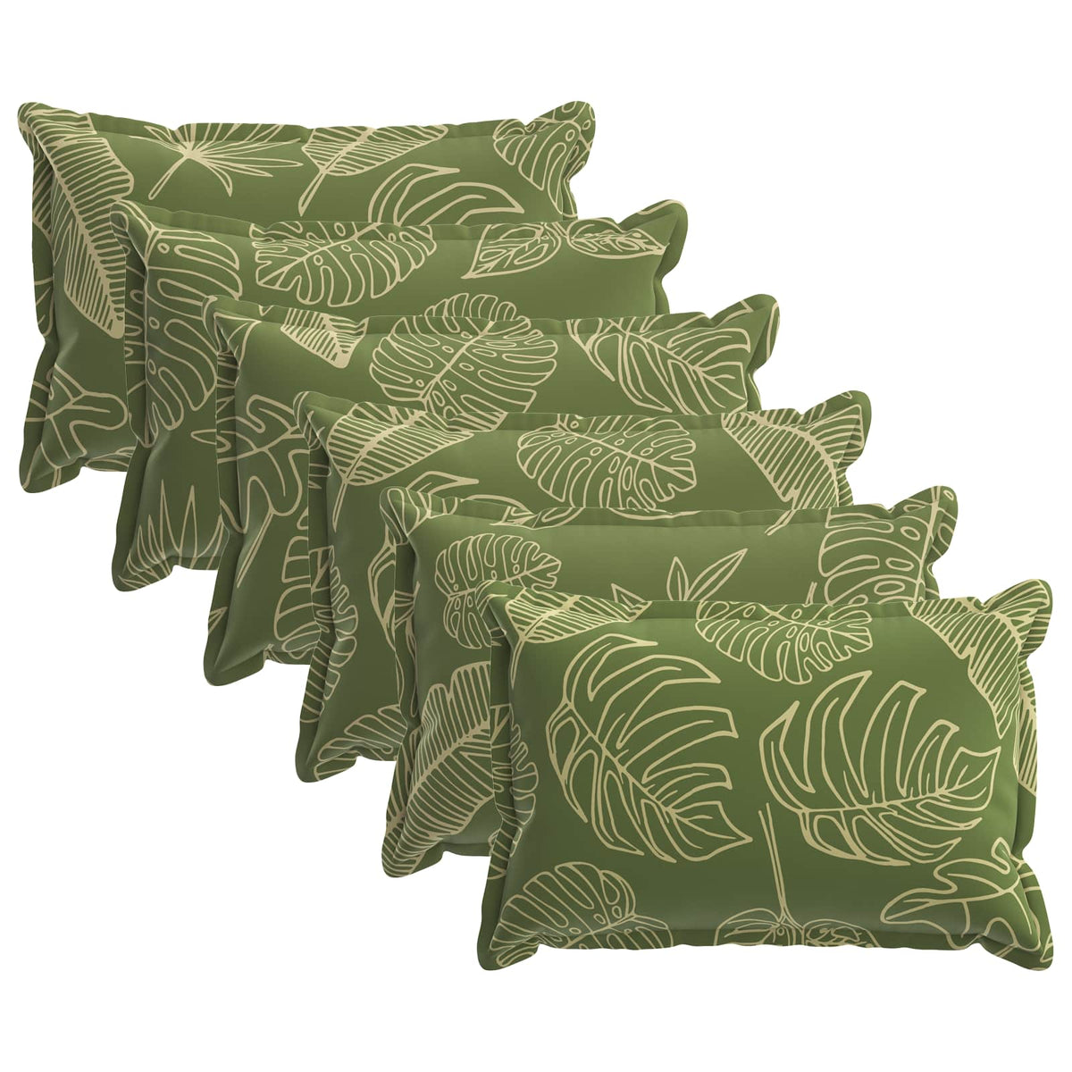 Cushion Cover 6 pcs HOUTEN Leaf Design 40 x 60 cm Polyester