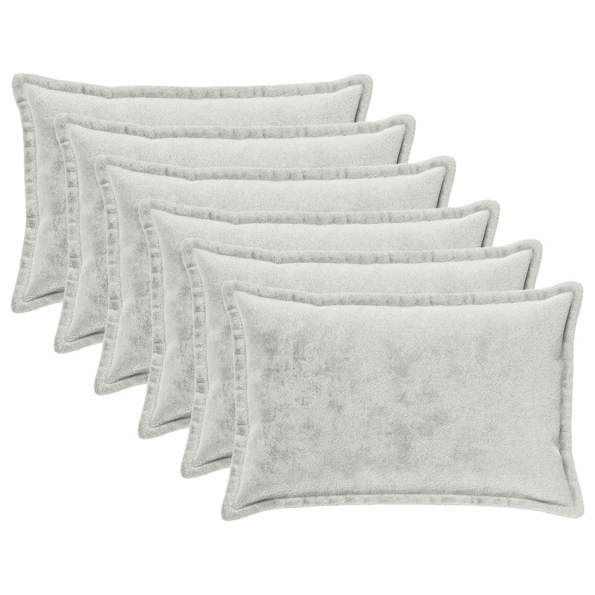 Cushion Cover 6 pcs HOUTEN Light Grey 40 x 60 cm Flannel