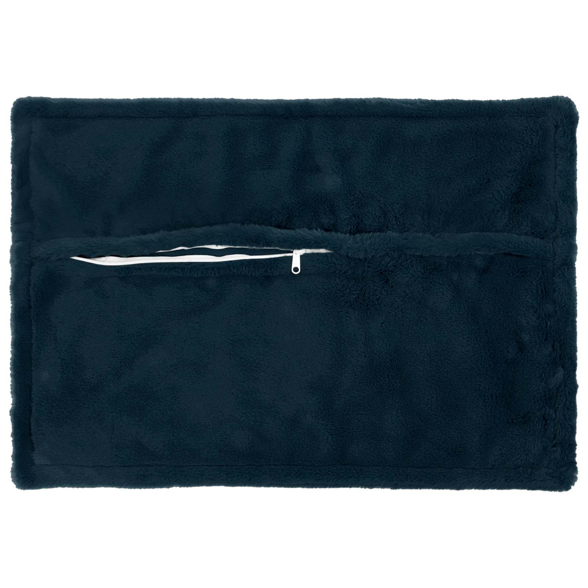 Cushion Cover 6 pcs HOUTEN Navy Blue 40 x 60 cm Faux Rabbit Fur