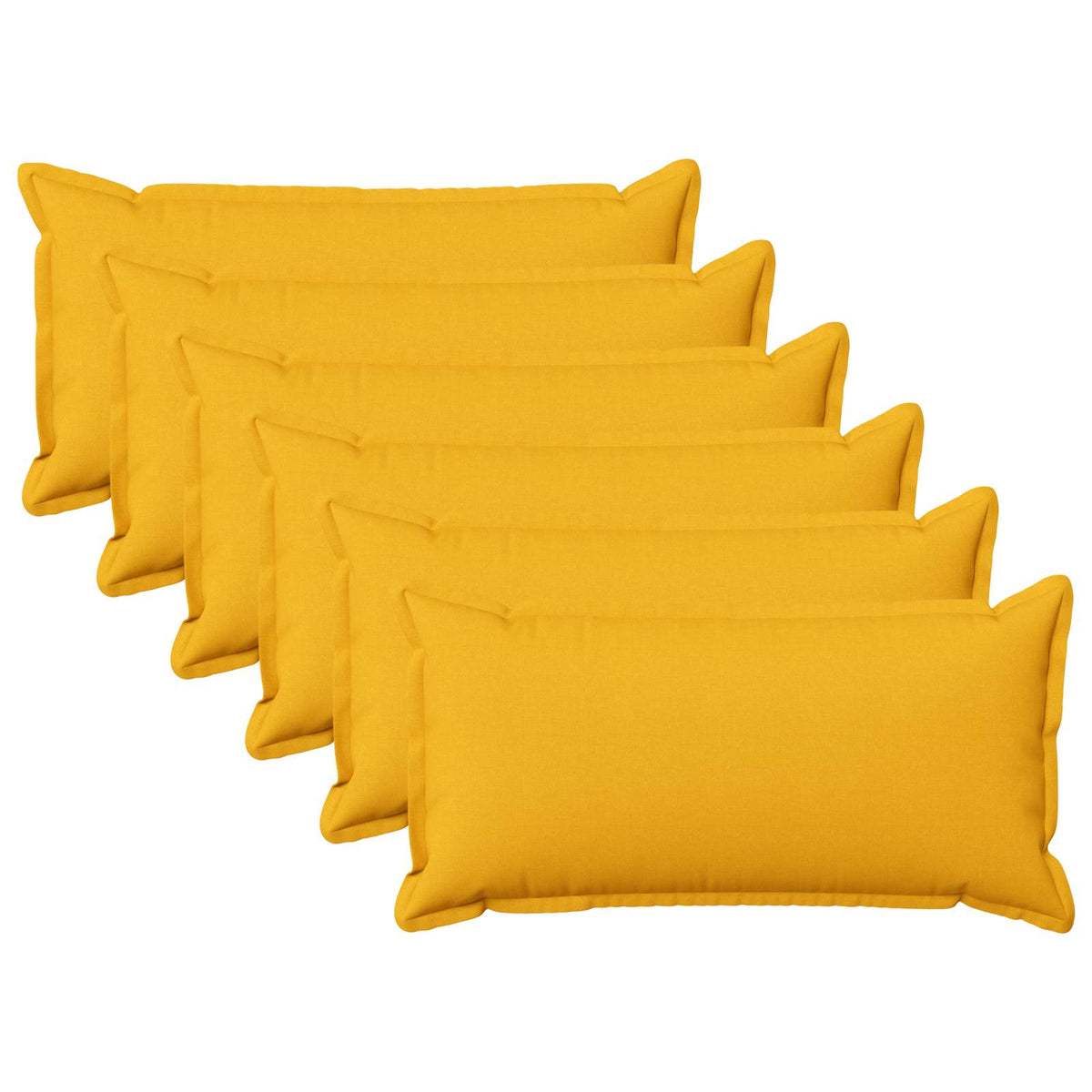 Cushion Cover 6 pcs HOUTEN Light Yellow 40 x 70 cm Faux Linen