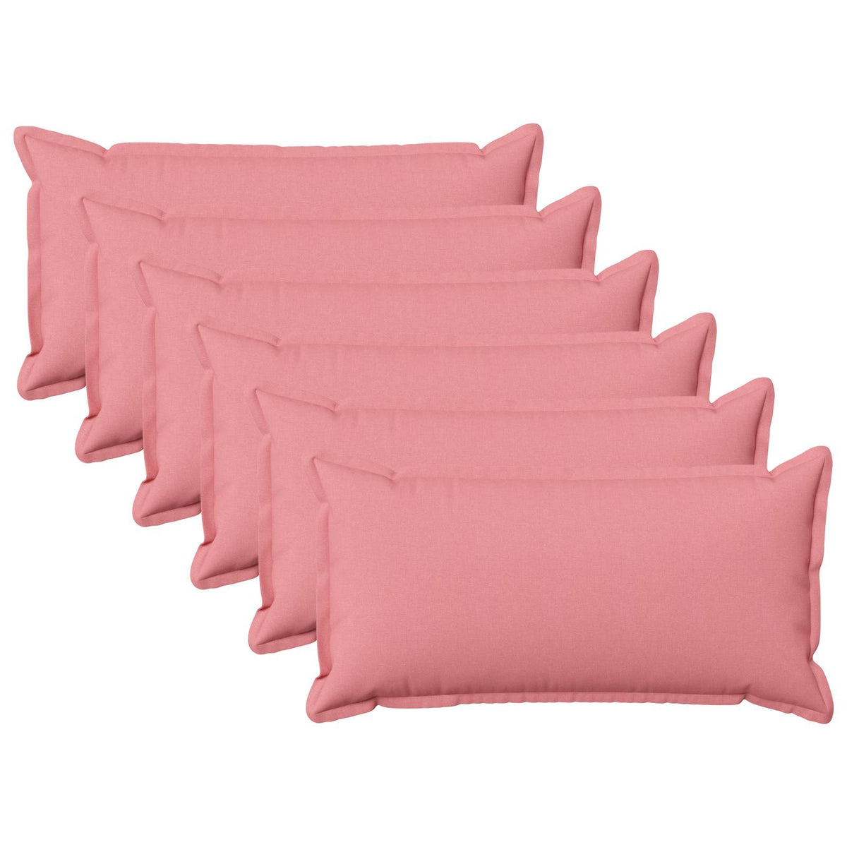 Cushion Cover 6 pcs HOUTEN Pink 40 x 70 cm Faux Linen