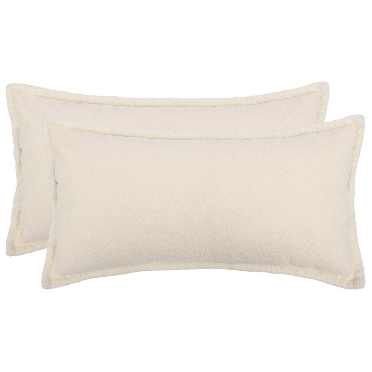 Cushion Cover 2 pcs HOUTEN Cream 40 x 70 cm Bouclé