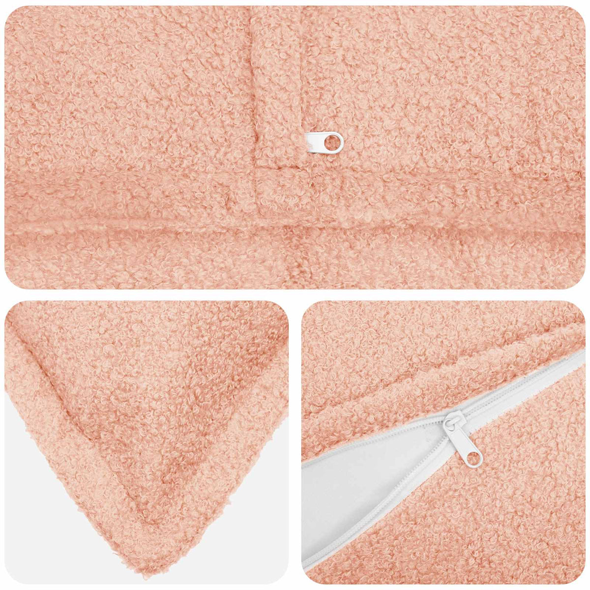 Cushion Cover 6 pcs HOUTEN Pink 40 x 70 cm Bouclé