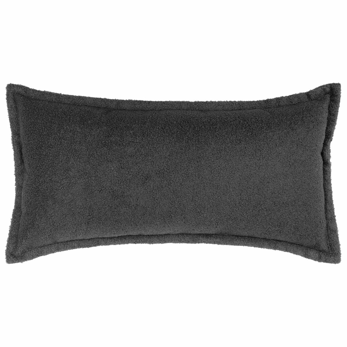 Cushion Cover 2 pcs HOUTEN Dark Grey 40 x 70 cm Bouclé