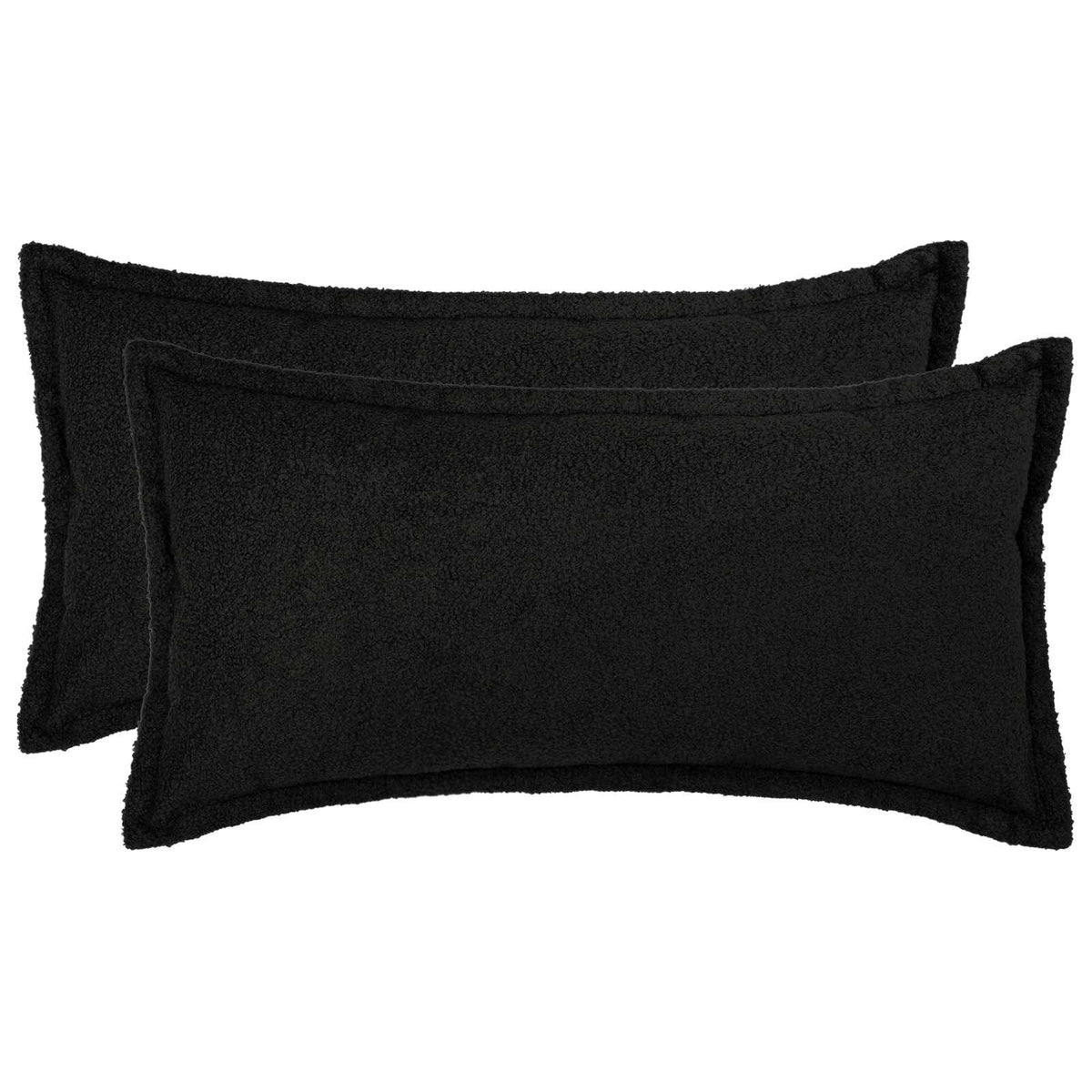 Cushion Cover 2 pcs HOUTEN Black 40 x 70 cm Bouclé
