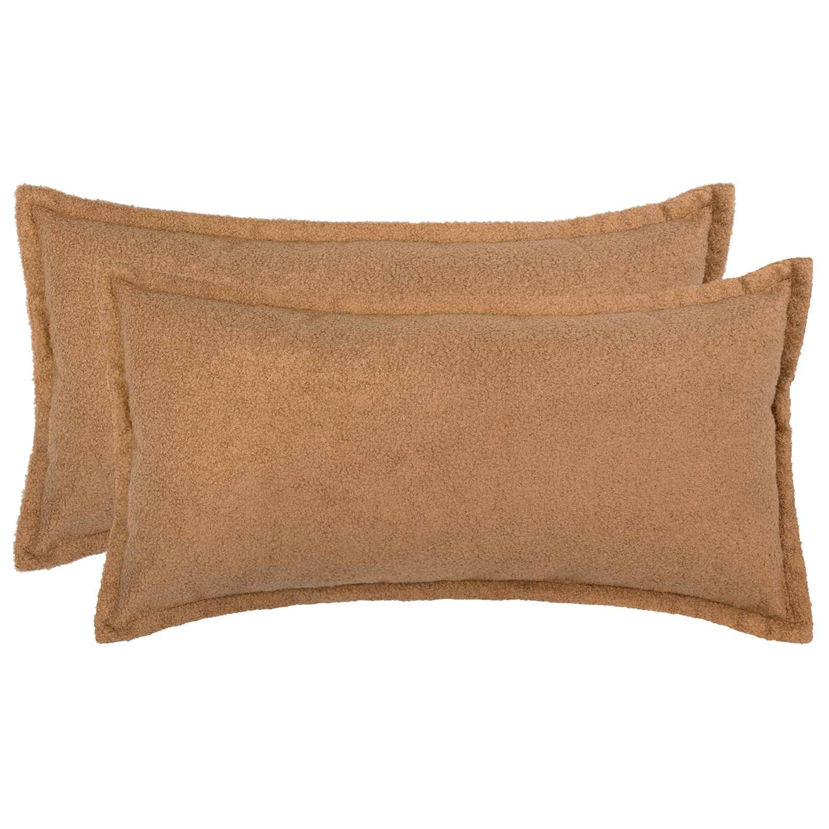 Cushion Cover 2 pcs HOUTEN Beige 40 x 70 cm Bouclé