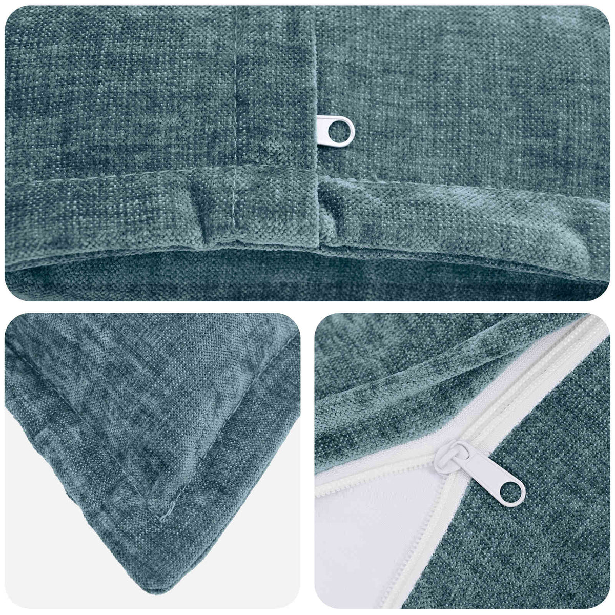 Cushion Cover 6 pcs HOUTEN Blue 40 x 70 cm Chenille Fabric