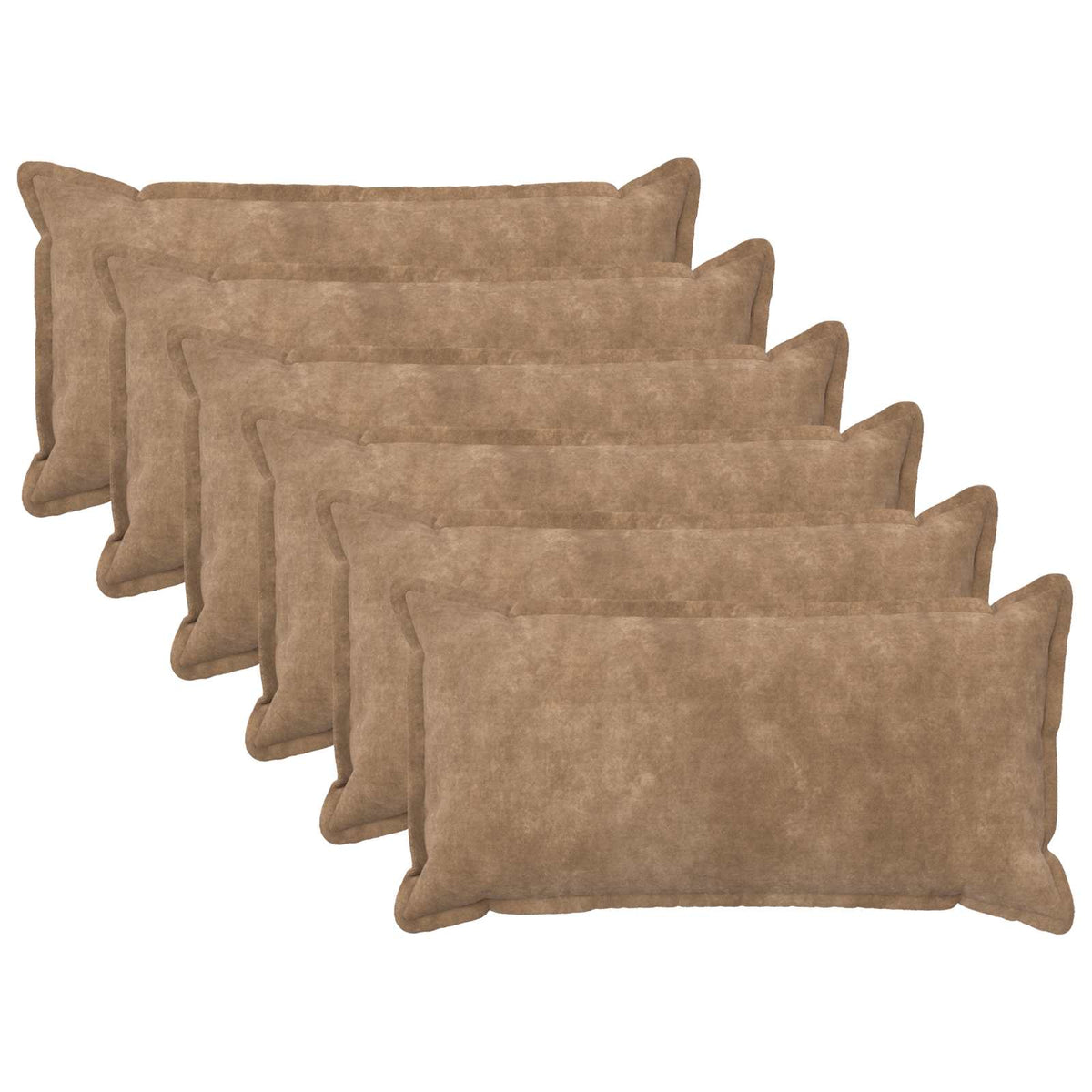 Cushion Cover 6 pcs HOUTEN Taupe 40 x 70 cm Microfiber Fleece