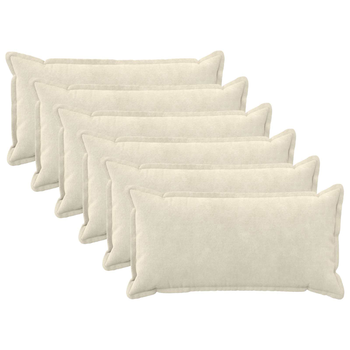 Cushion Cover 6 pcs HOUTEN Cream 40 x 70 cm Microfiber Fleece