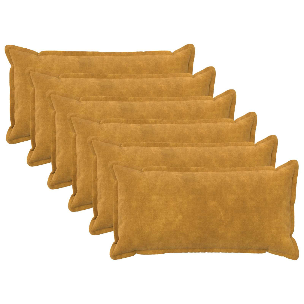 Cushion Cover 6 pcs HOUTEN Yellow 40 x 70 cm Microfiber Fleece