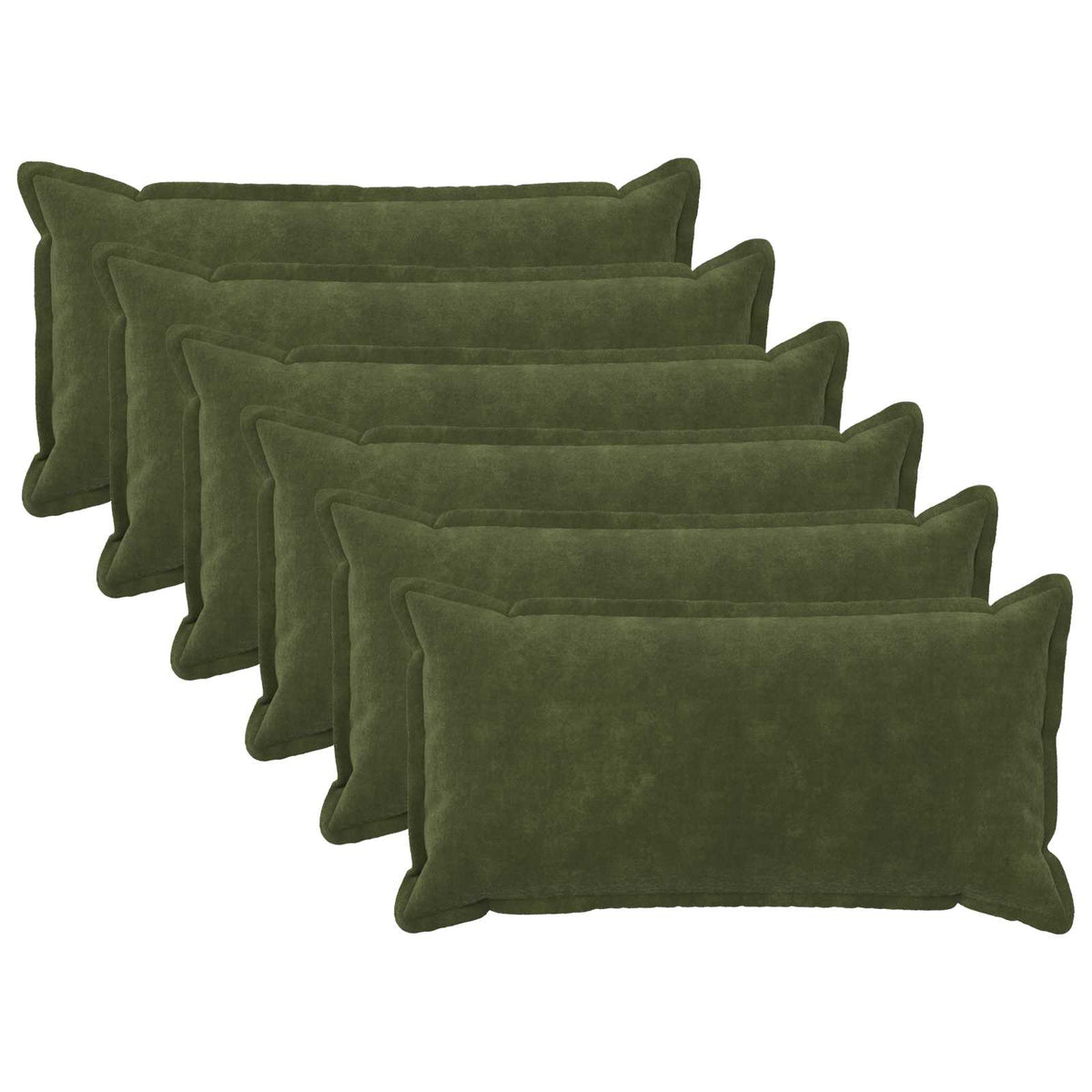 Cushion Cover 6 pcs HOUTEN Green 40 x 70 cm Microfiber Fleece