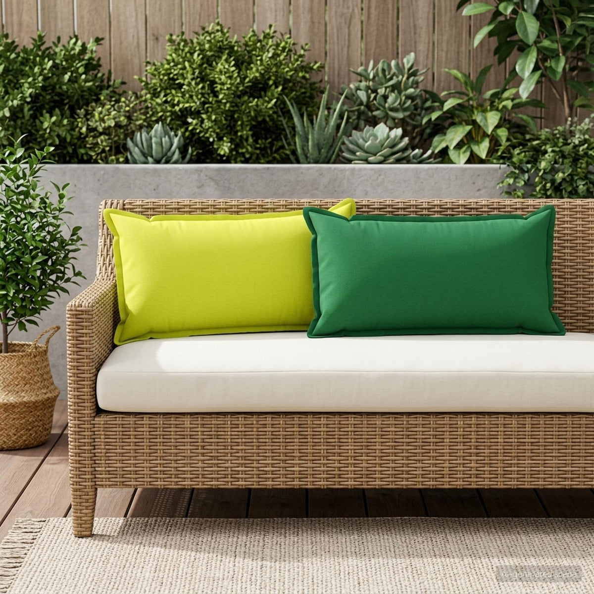 Cushion with Pillow HOUTEN 2 pcs Green Polyester