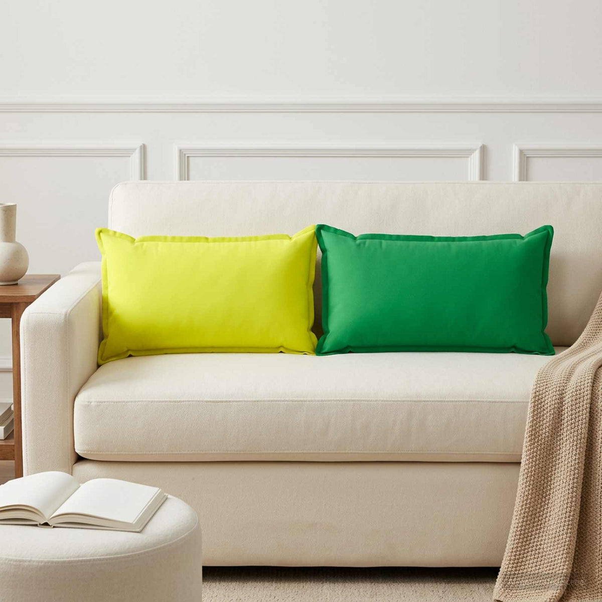 Cushion Cover 6 pcs HOUTEN Green 40 x 70 cm Polyester