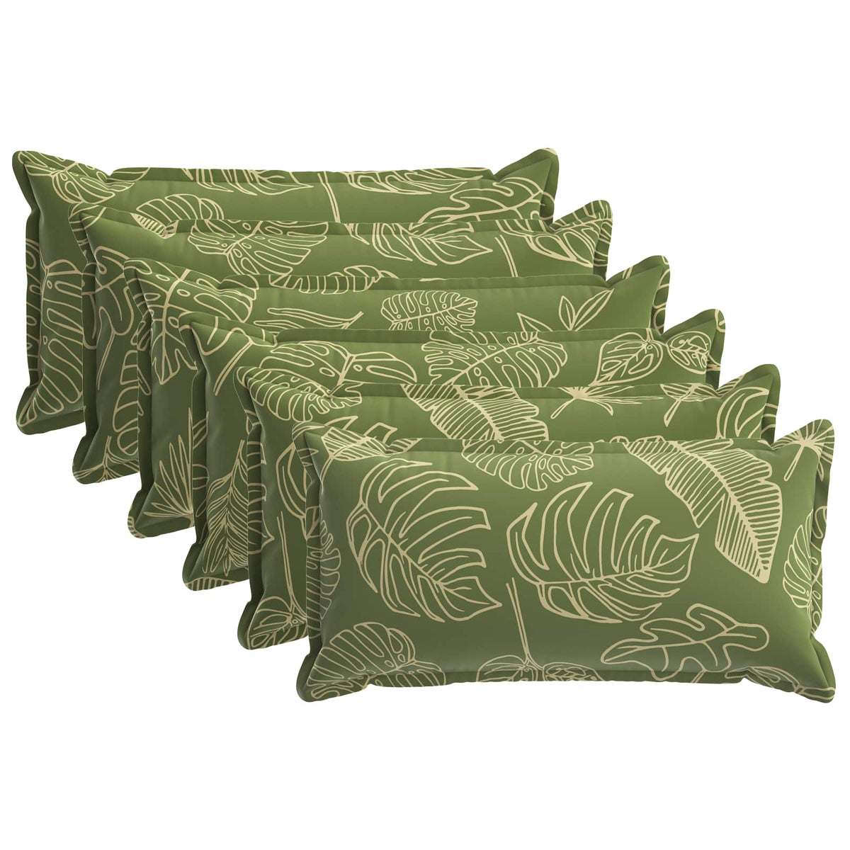 Cushion Cover 6 pcs HOUTEN Leaf Design 40 x 70 cm Polyester