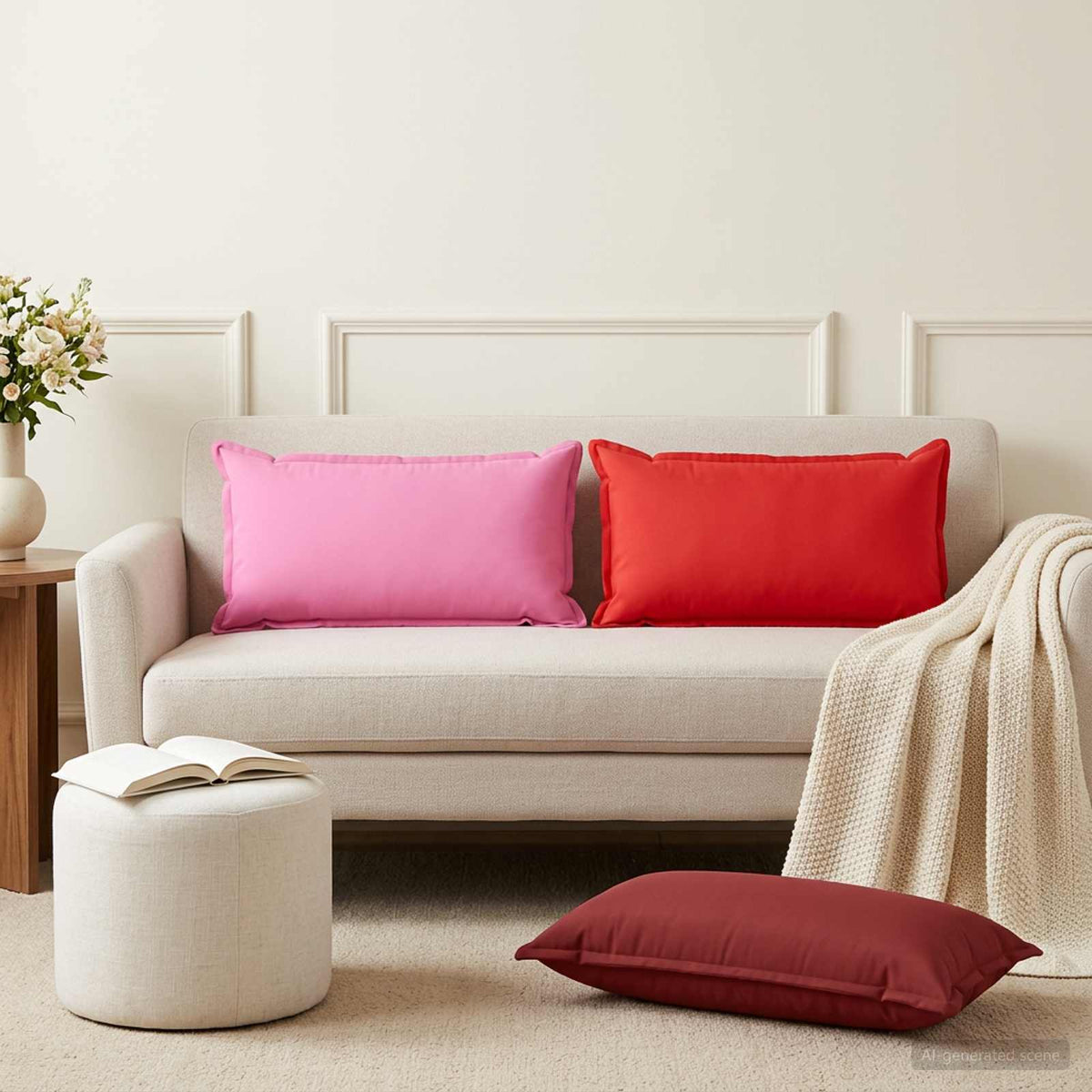 Cushion with Pillow HOUTEN 2 pcs Pink Polyester