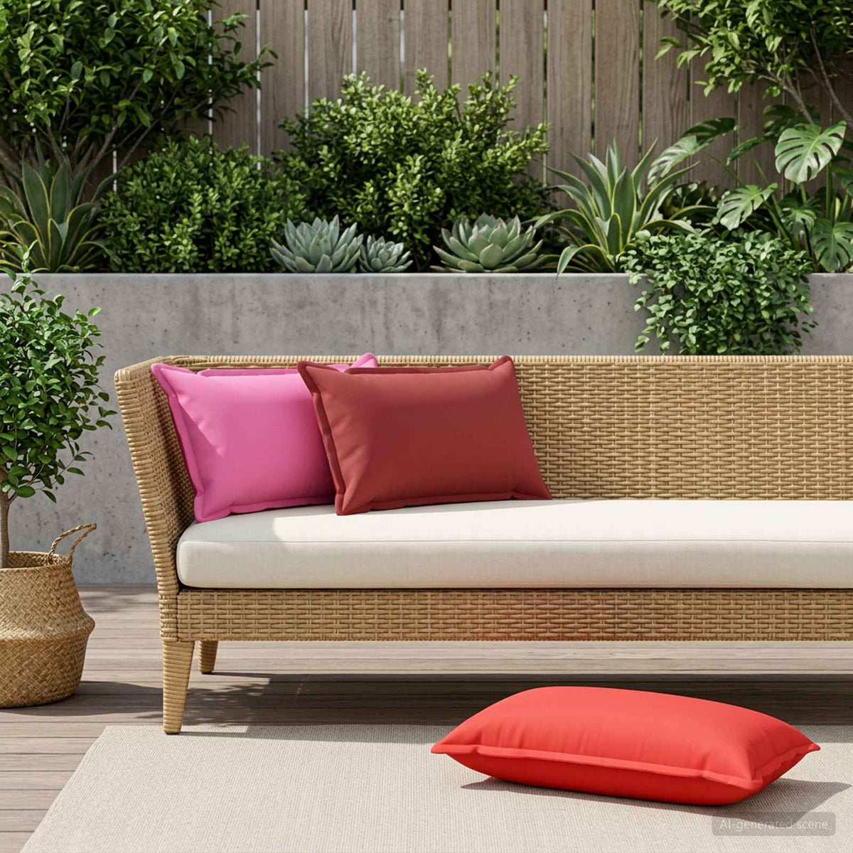 Cushion with Pillow HOUTEN 2 pcs Pink Polyester