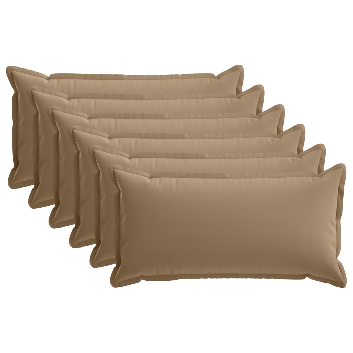 Cushion Cover 6 pcs HOUTEN Taupe 40 x 70 cm Polyester