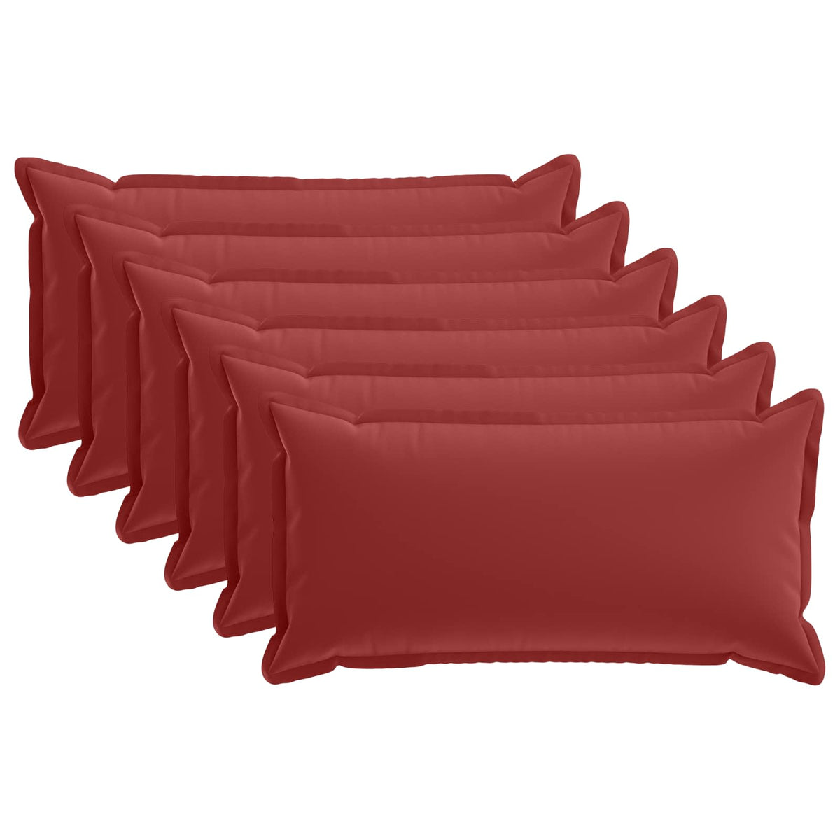 Cushion Cover 6 pcs HOUTEN Wine Red 40 x 70 cm Polyester