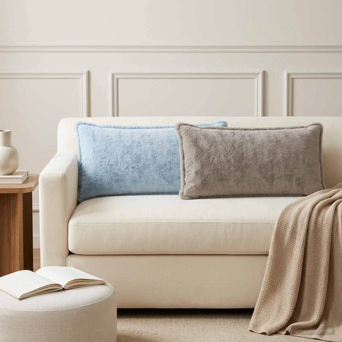 Cushion Cover 6 pcs HOUTEN Light Grey 40 x 70 cm