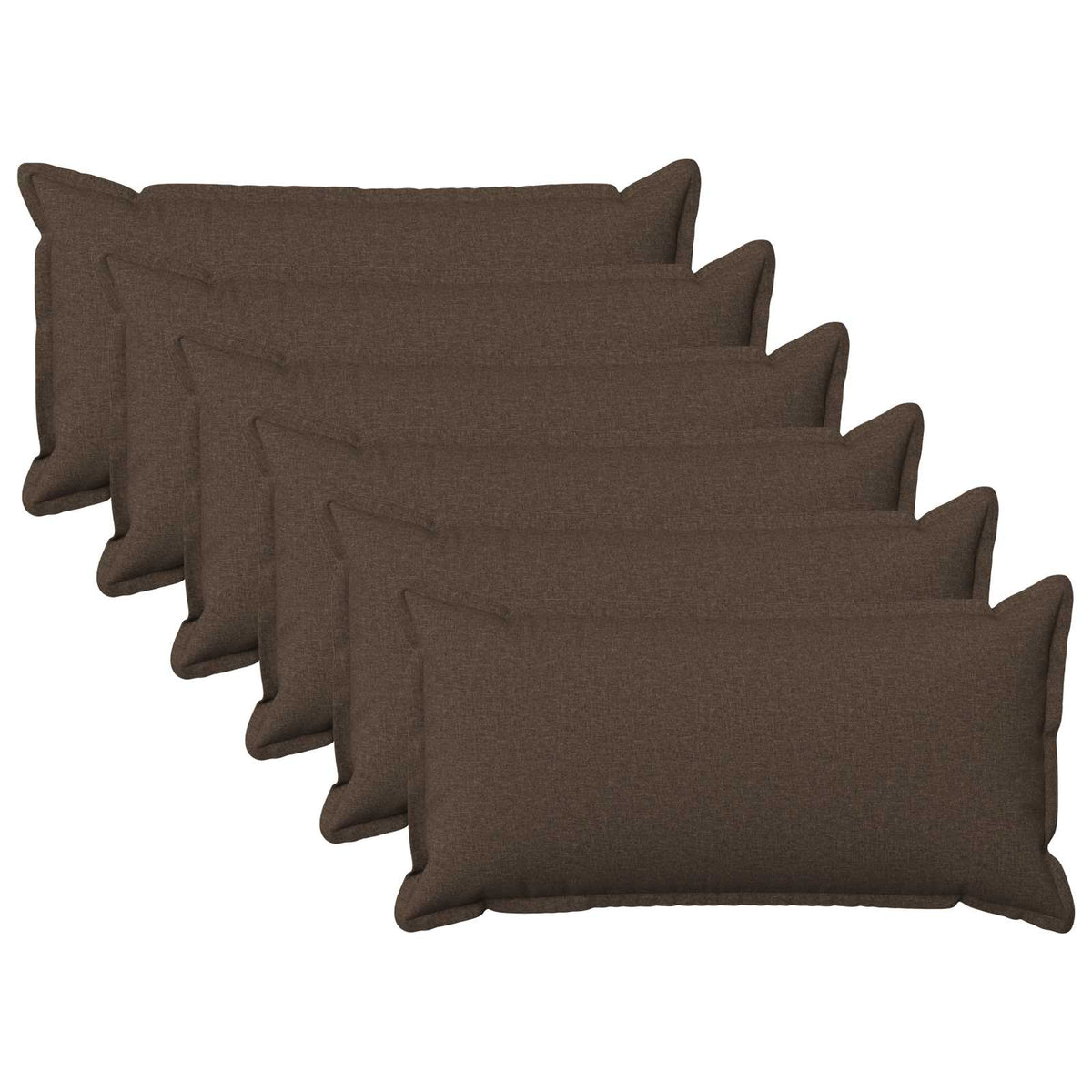 Cushion Cover 6 pcs HOUTEN Taupe 40 x 80 cm Faux Linen