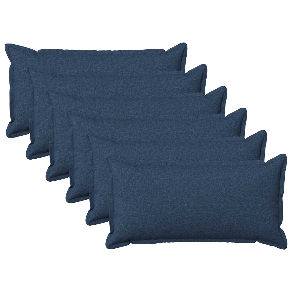 Cushion Cover 6 pcs HOUTEN Blue 40 x 80 cm Faux Linen