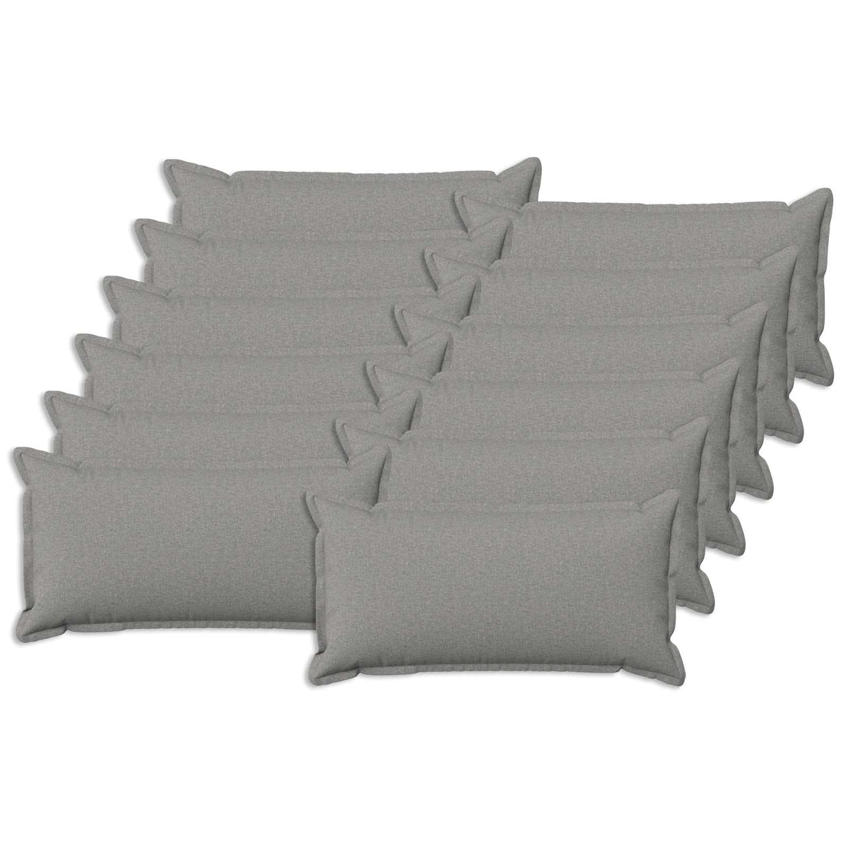 Cushion Cover 12 pcs HOUTEN Cloud Grey 40 x 80 cm Faux Linen