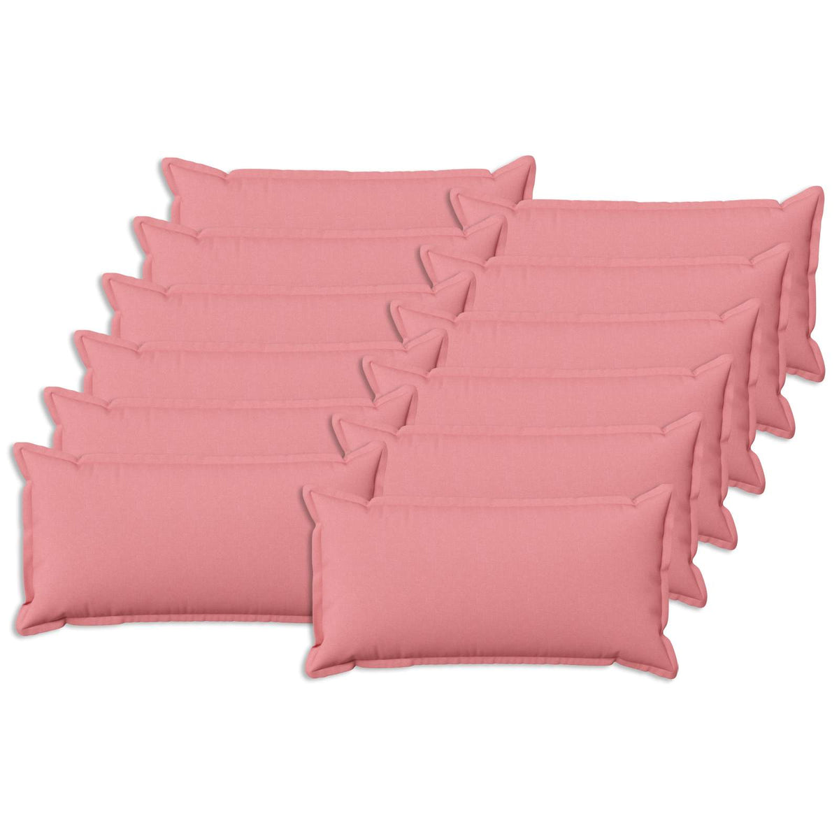 Cushion Cover 12 pcs HOUTEN Pink 40 x 80 cm Faux Linen