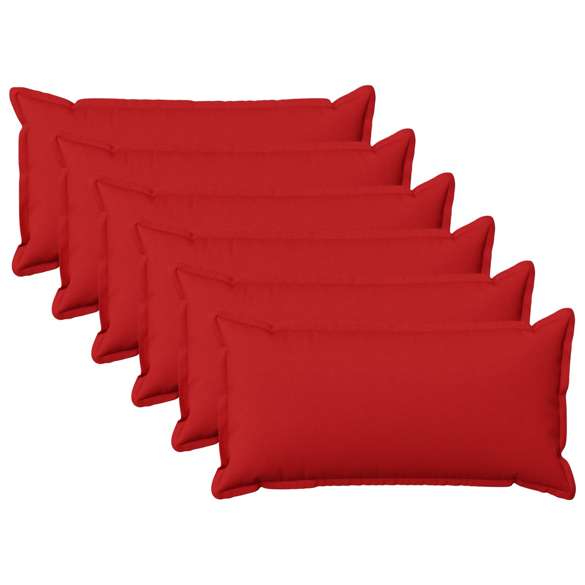 Cushion Cover 6 pcs HOUTEN Red 40 x 80 cm Faux Linen