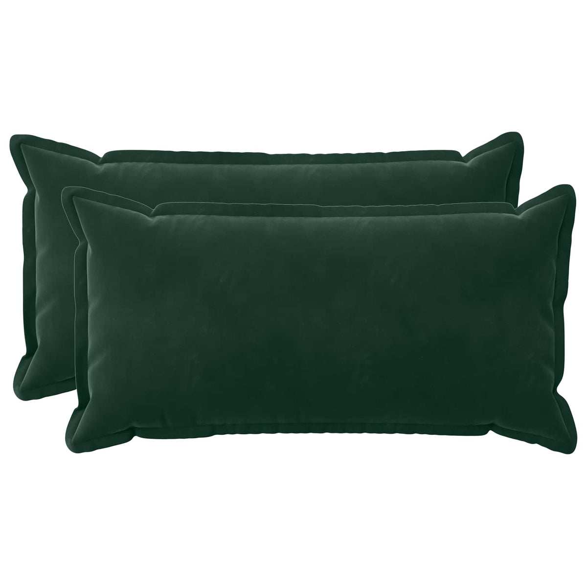 Cushion Cover 2 pcs HOUTEN Dark Green 40 x 80 cm Velvet
