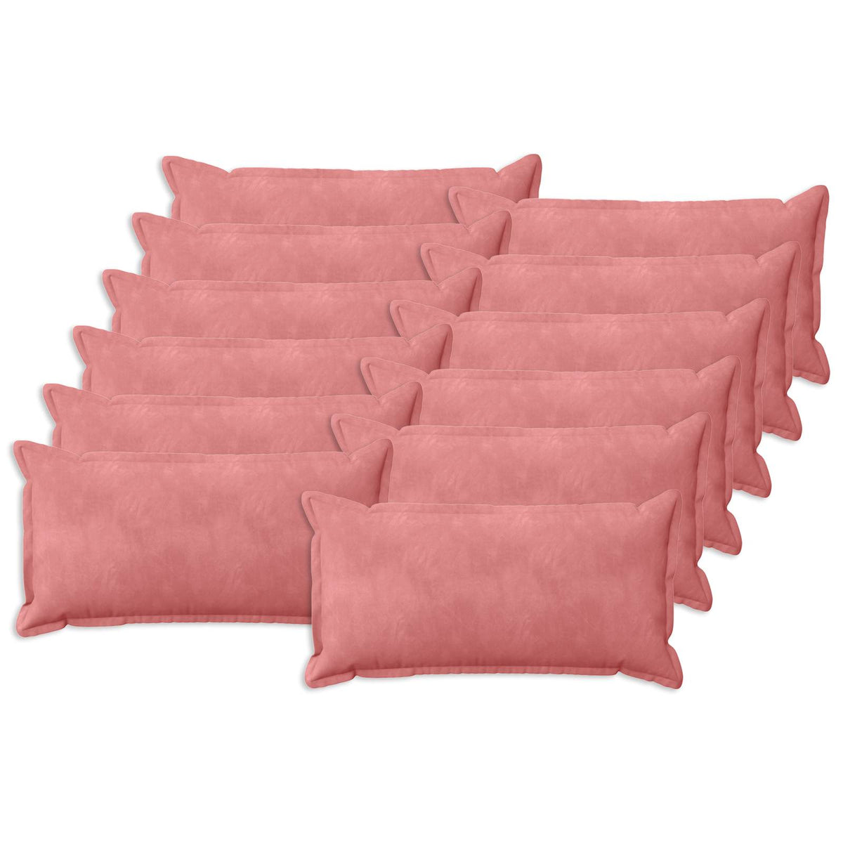 Cushion Cover 12 pcs HOUTEN Pink 40 x 80 cm Velvet