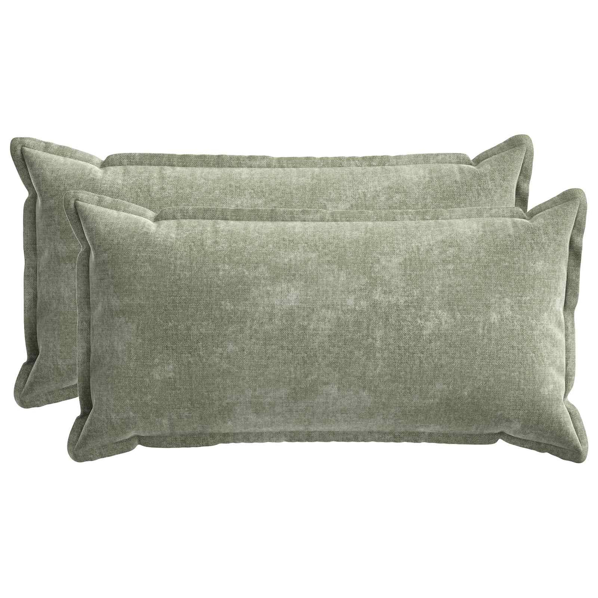 Cushion Cover 2 pcs HOUTEN Green 40 x 80 cm Chenille Fabric