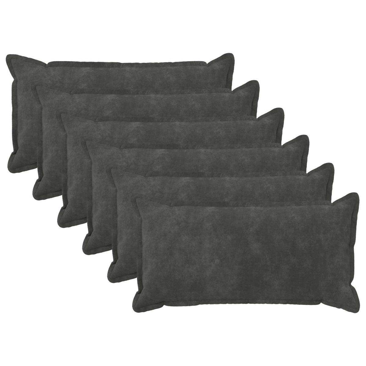 Cushion Cover 6 pcs HOUTEN Anthracite 40 x 80 cm