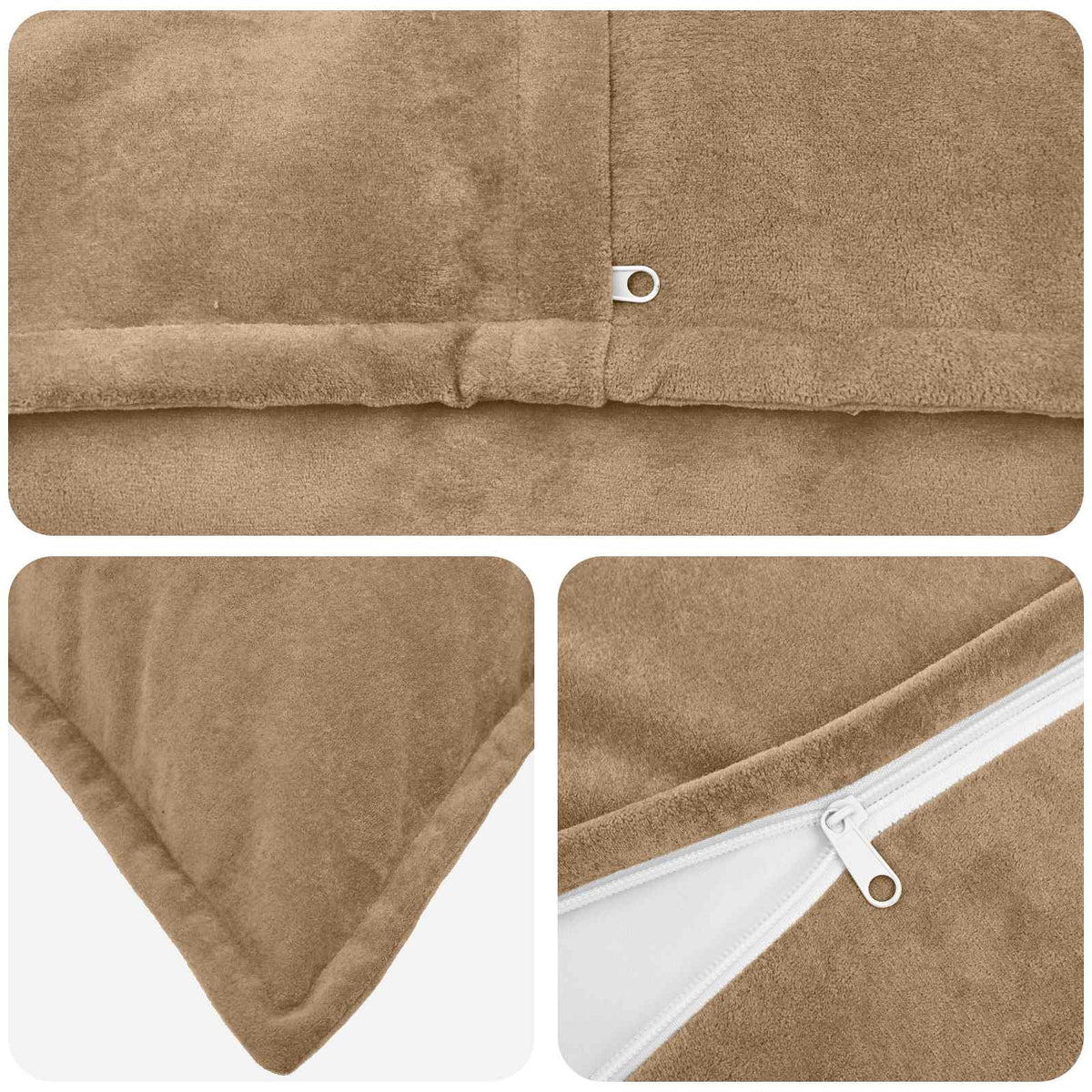 Cushion Cover 6 pcs HOUTEN Taupe 40 x 80 cm Microfiber Fleece