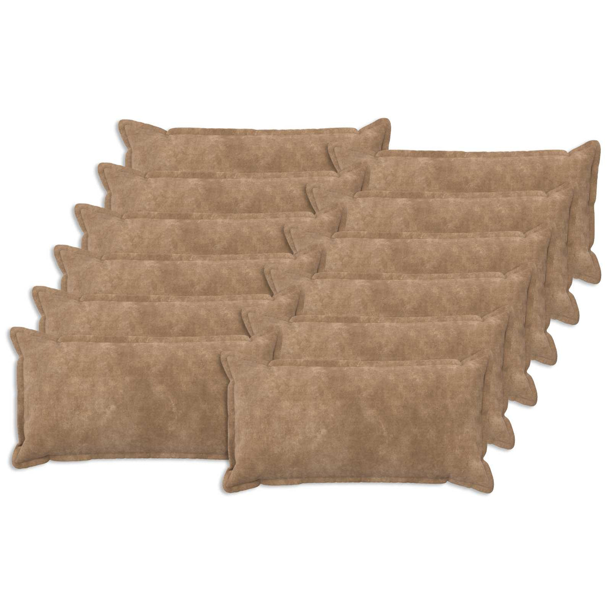 Cushion Cover 12 pcs HOUTEN Taupe 40 x 80 cm Microfiber Fleece