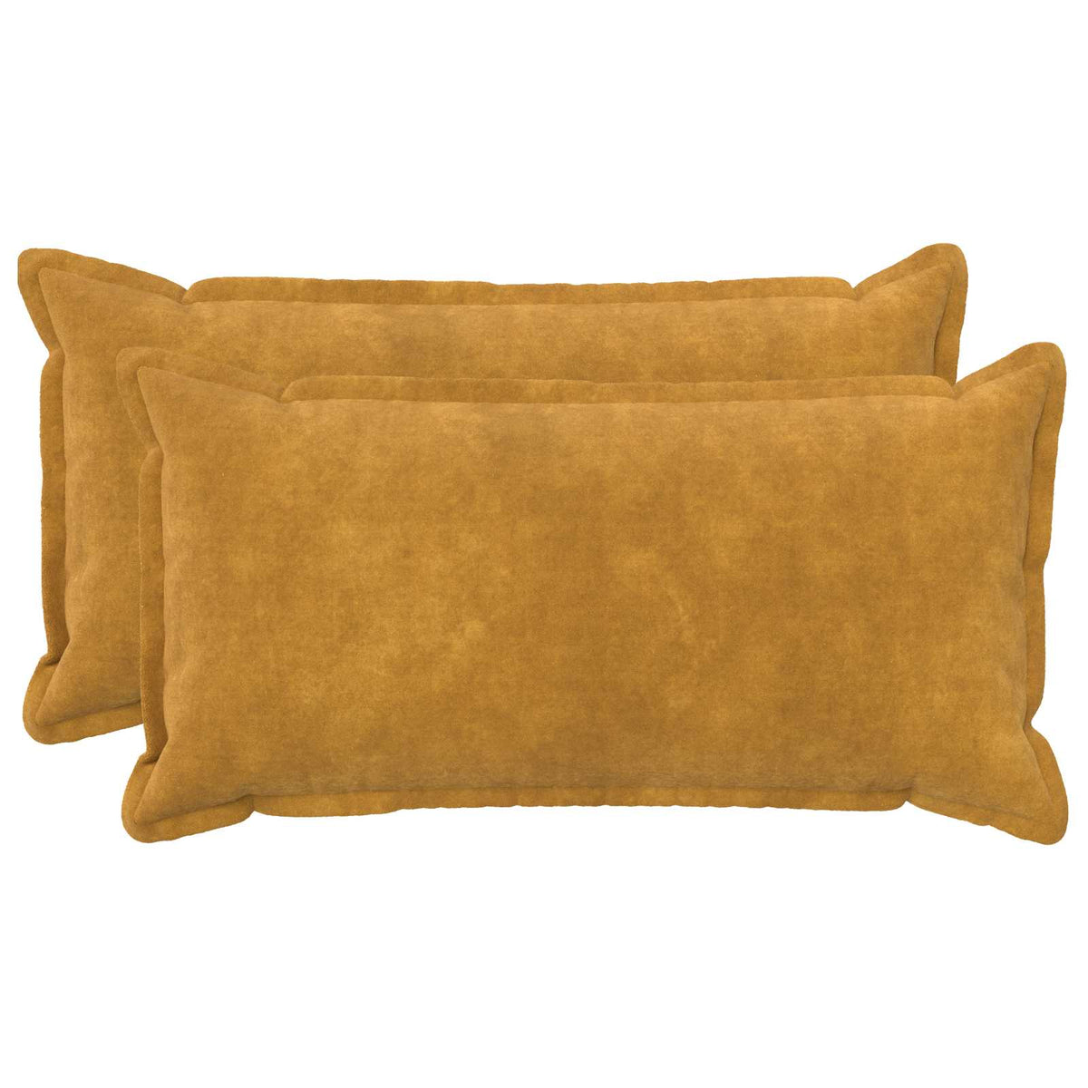 Cushion Cover 2 pcs HOUTEN Yellow 40 x 80 cm Microfiber Fleece