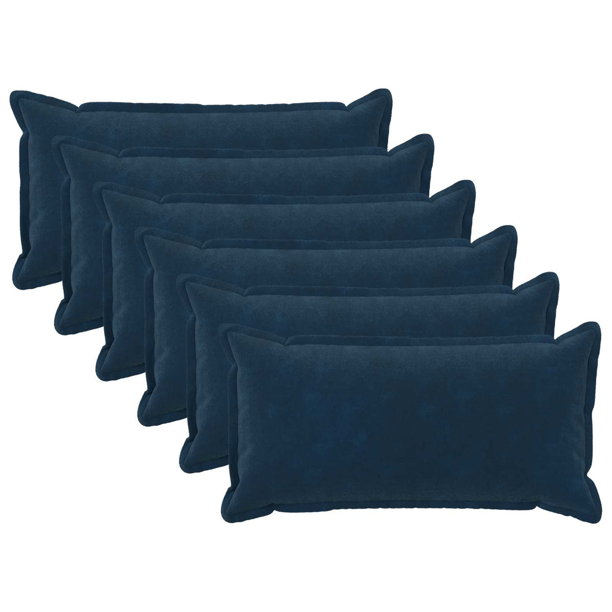 Cushion Cover 6 pcs HOUTEN Blue 40 x 80 cm Microfiber Fleece