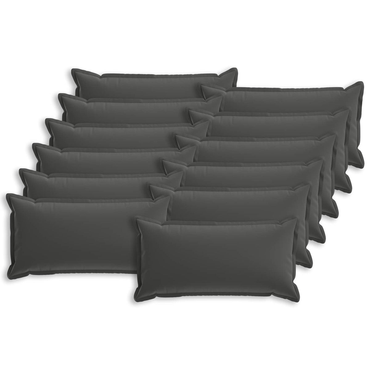 Cushion Cover 12 pcs HOUTEN Anthracite 40 x 80 cm Polyester