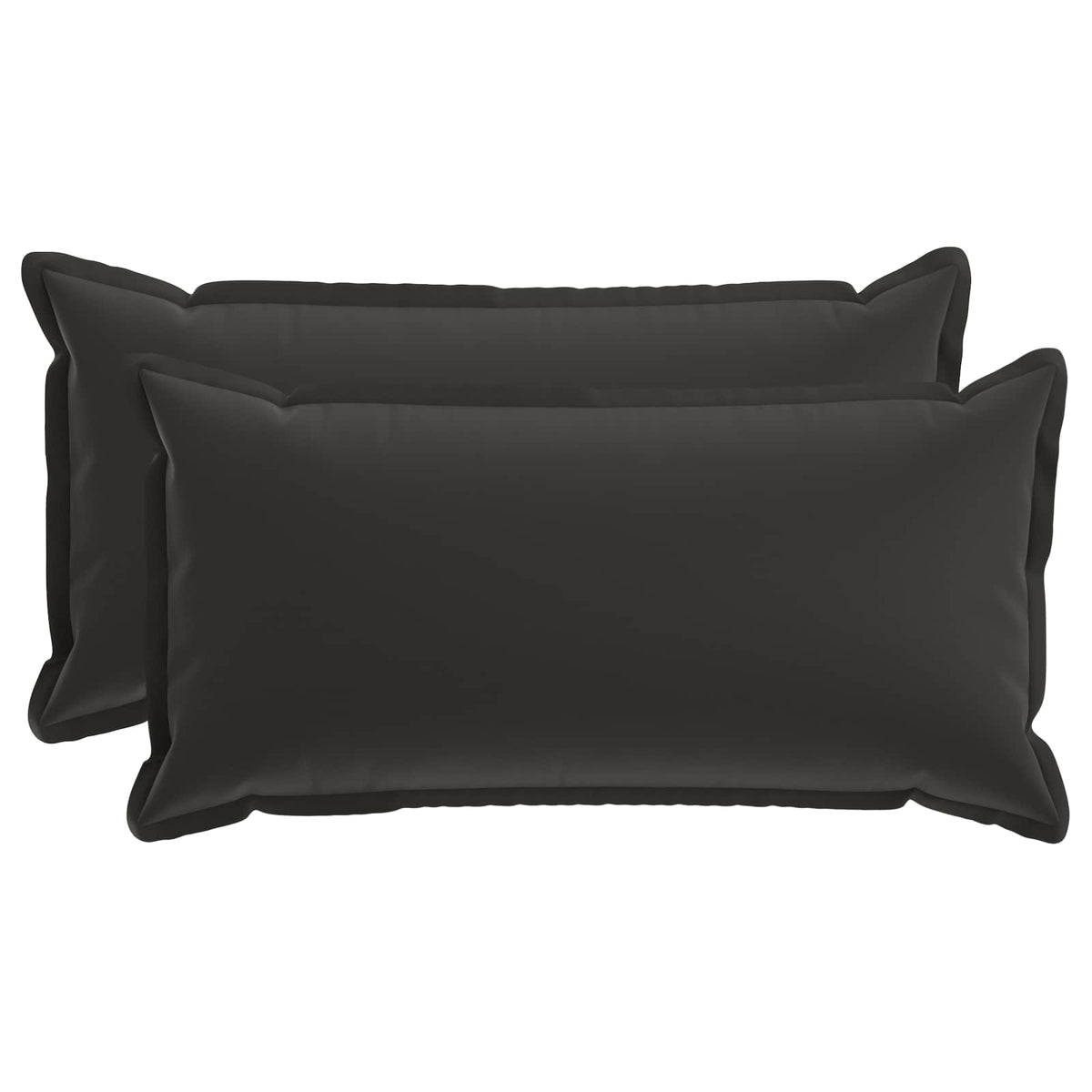 Cushion Cover 2 pcs HOUTEN Black 40 x 80 cm Polyester