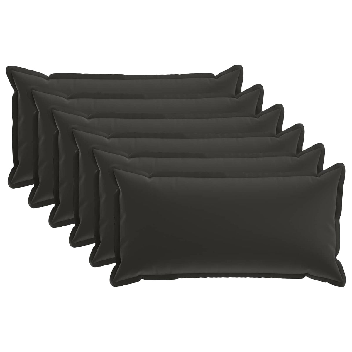 Cushion Cover 6 pcs HOUTEN Black 40 x 80 cm Polyester