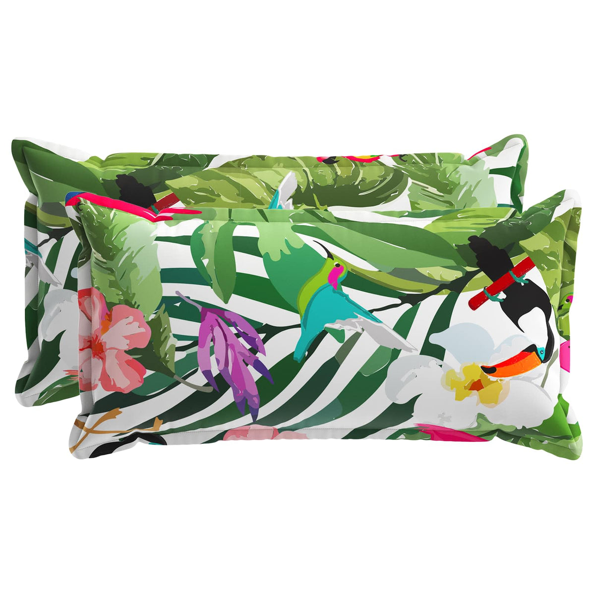 Cushion Cover 2 pcs HOUTEN Multicolour 40 x 80 cm Polyester