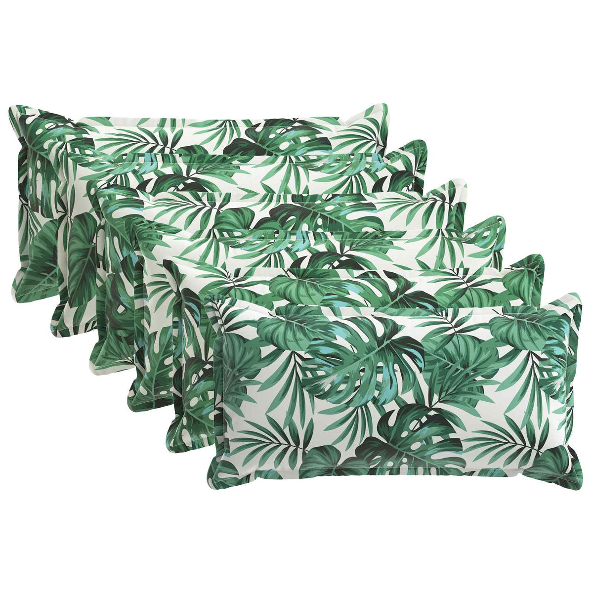 Cushion Cover 6 pcs HOUTEN Leaf Pattern 40 x 80 cm Polyester