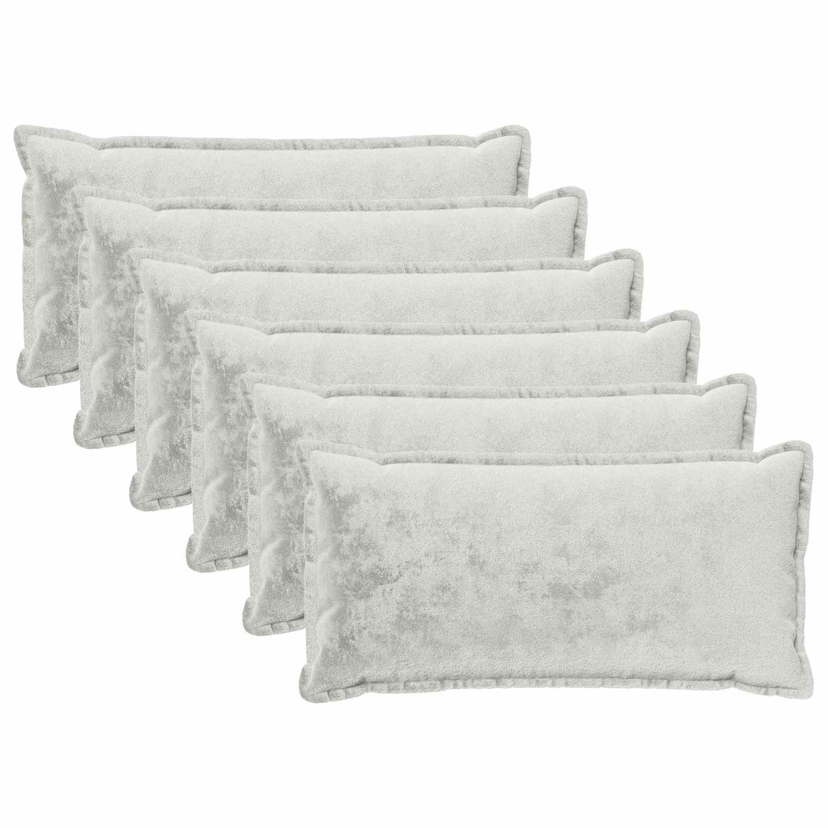 Cushion Cover 6 pcs HOUTEN Light Grey 40 x 80 cm Flannel