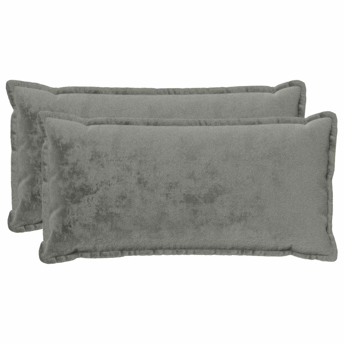 Cushion Cover 2 pcs HOUTEN Dark Grey 40 x 80 cm Flannel