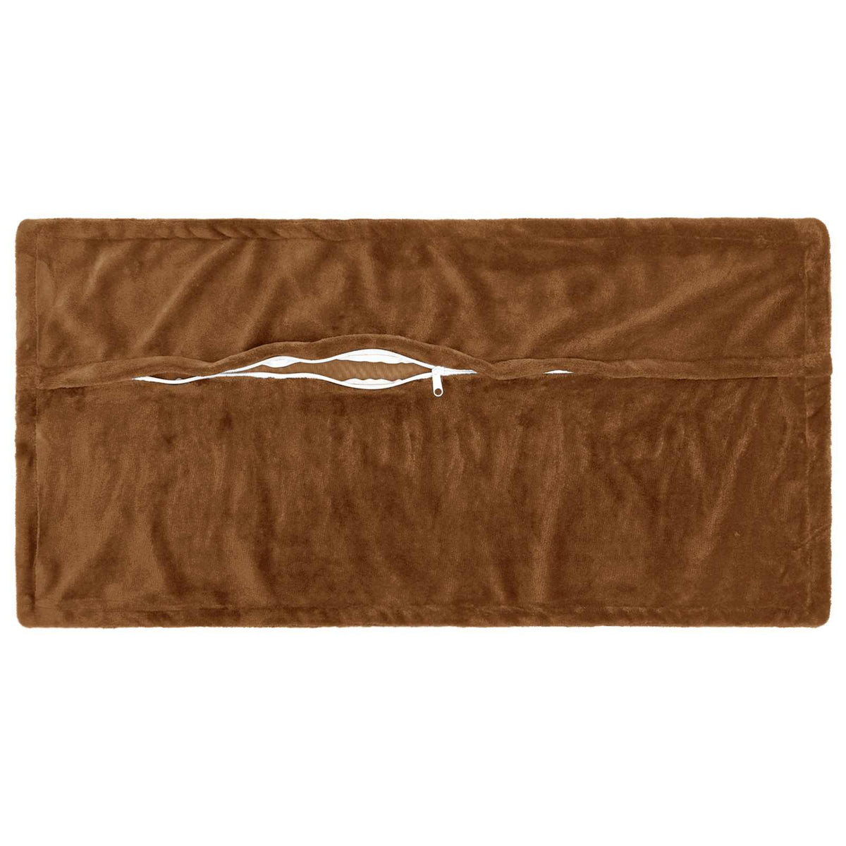 Cushion Cover 2 pcs HOUTEN Light Brown 40 x 80 cm Flannel