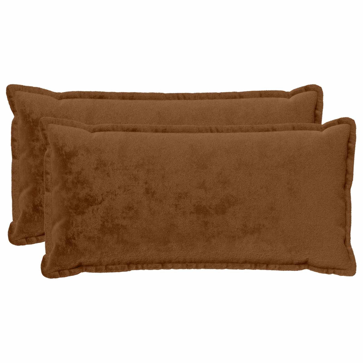 Cushion Cover 2 pcs HOUTEN Light Brown 40 x 80 cm Flannel