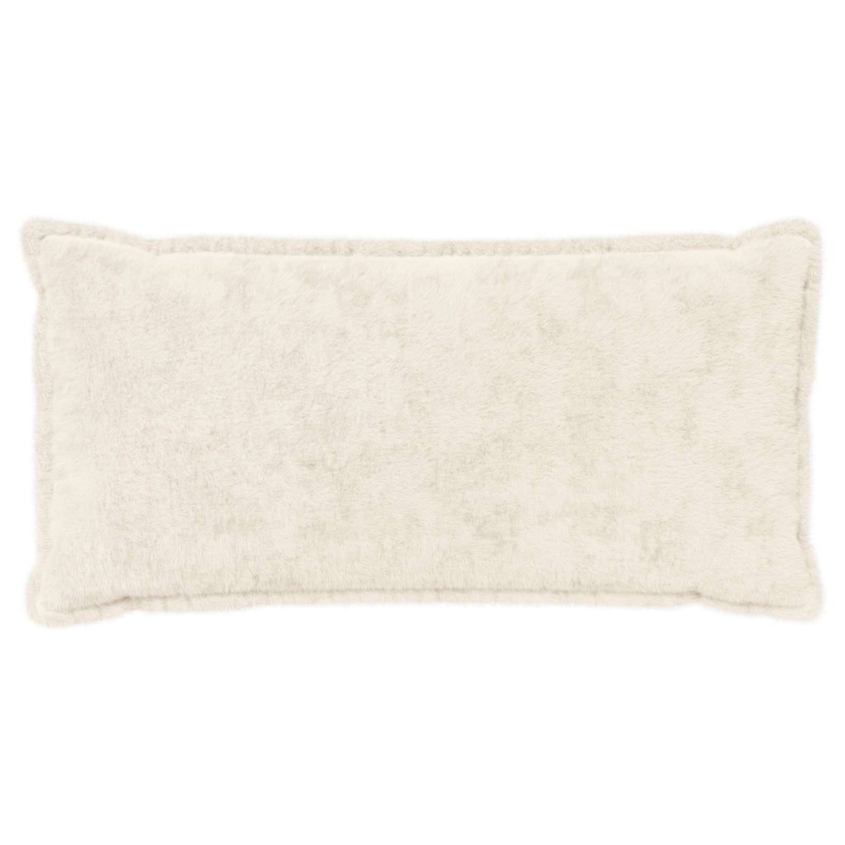 Cushion Cover 2 pcs HOUTEN White 40 x 80 cm Faux Rabbit Fur
