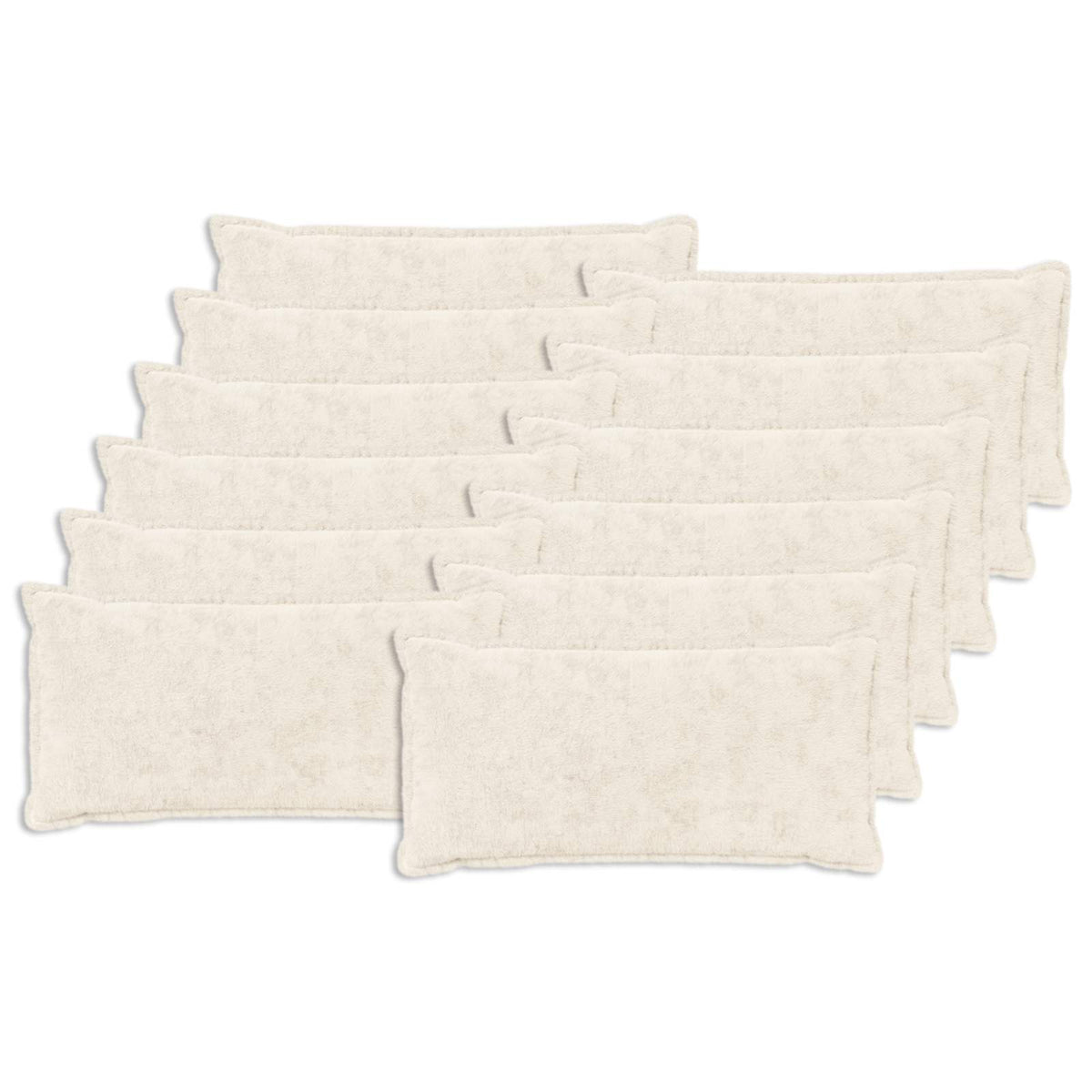 Cushion Cover 12 pcs HOUTEN White 40 x 80 cm Faux Rabbit Fur